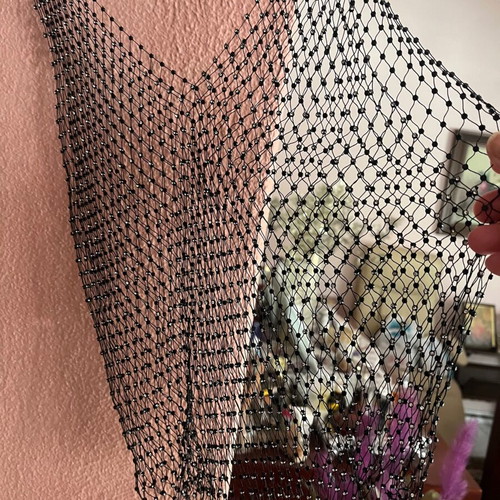 Unique mesh top new, black, size M