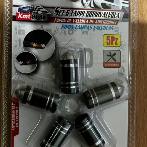 Tire valve caps black rocket style pack of 5 new