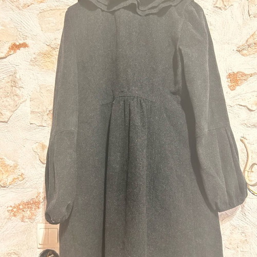Black Ruched Overcoat used, size M