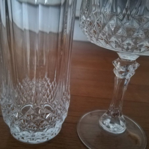 Crystal glasses used, set of 34 pieces