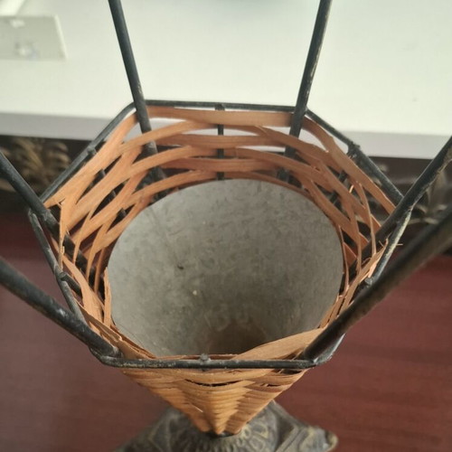 Umbrella stand used, old metal, 65cm height