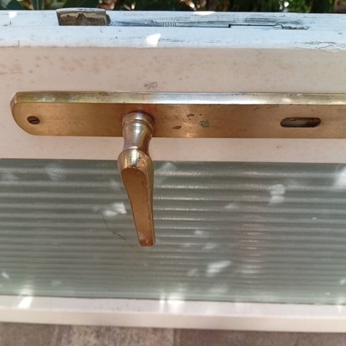 Wooden door with glass used, dimensions 63.5x195.5 cm