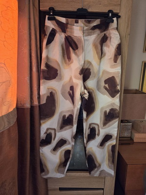Silk pants Massimo Dutti Limited Edition like new, beige and brown, size L