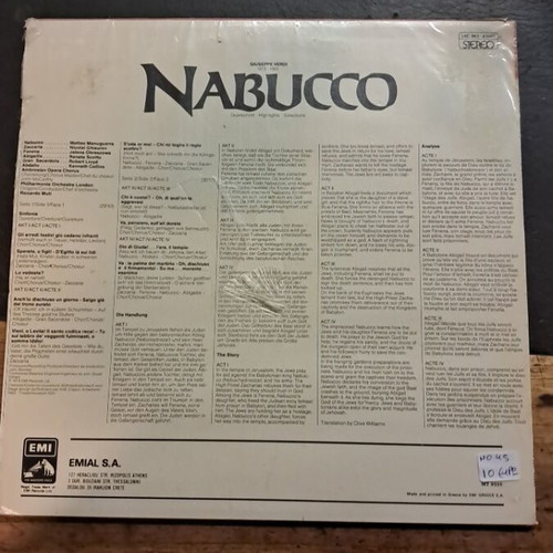 Verdi Nabucco Highlights record, good condition