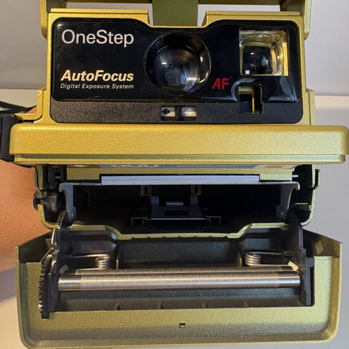 Polaroid OneStep AF camera, gold, for parts or repair