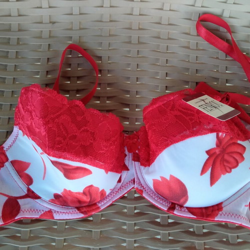 Bra 80B new with tag, red lace floral design