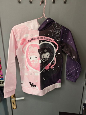 Kuromi My Melody hoodie shirt like new, for 8-9 years old