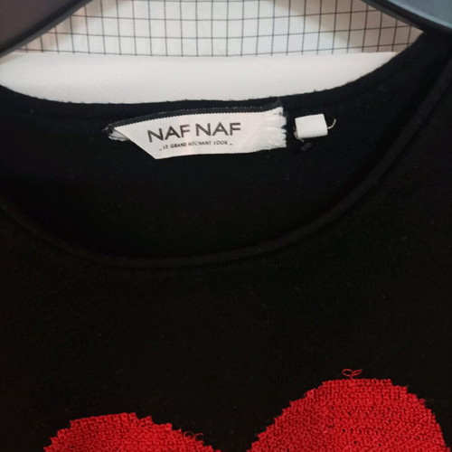 Naf Naf knitted sweater like new with red heart and buttons