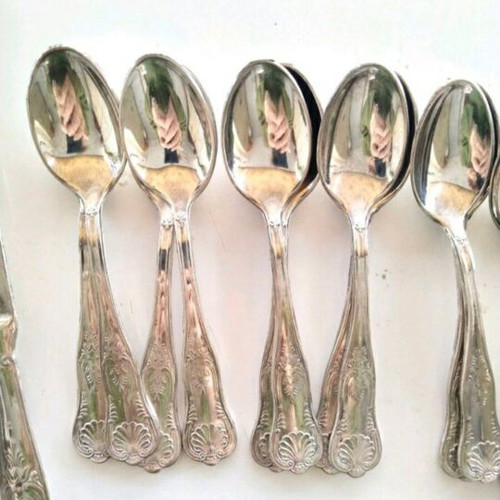 Vintage silver-plated Kings Pattern cutlery set, 50 pieces