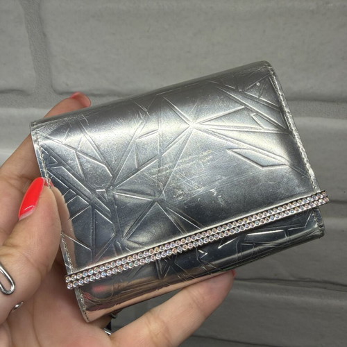 Swarovski Small Wallet, silver with crystal detailing