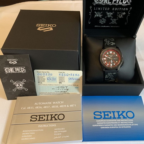 Seiko 5 x One Piece Luffy Limited Edition SRPH65K1F like new