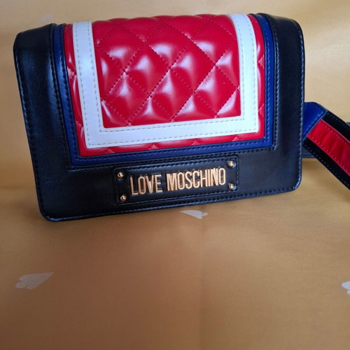 Moschino shoulder bag tricolore like new, blue and red