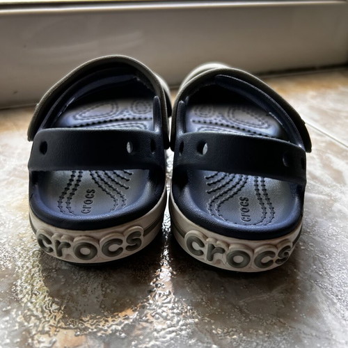 Crocs kids sandals blue and grey size C7 23-24