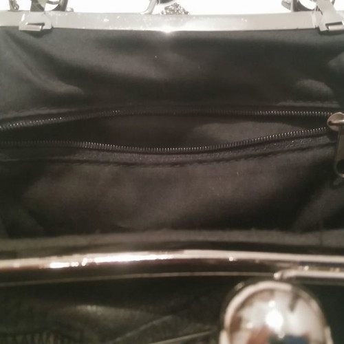 Custo black leather handbag used with straps