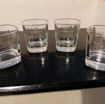 Jack Daniel's Old No 7 Brand whiskey glasses square set of 4 like new