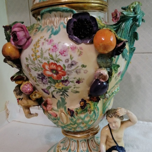 Vintage porcelain used, Victorian era, height 43 cm