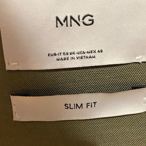 Mango Slim Fit Men's Jacket Size 50 Khaki like new
