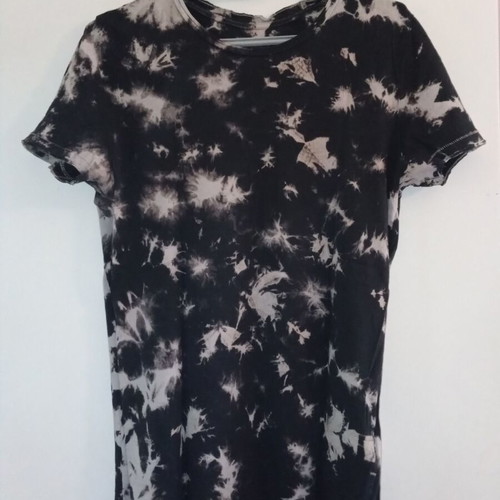 T shirt H&M used with unique print, black and beige, size XS
