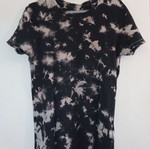 T shirt H&M used with unique print, black and beige, size XS