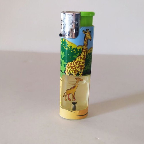 Giraffe lighter like new, plastic with window