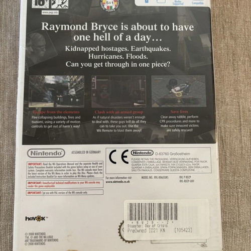 Disaster Day of Crisis Nintendo Wii game used, English full version