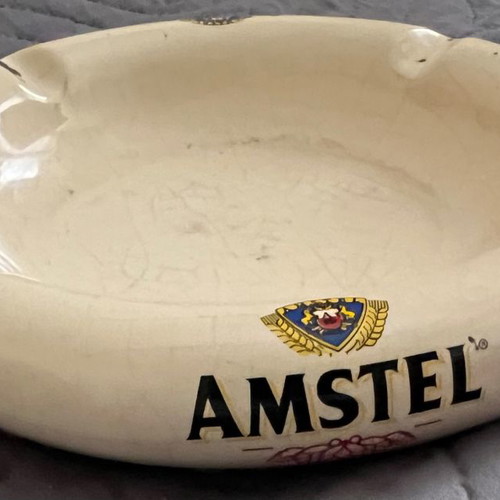Amstel Beer vintage ceramic ashtray used with minor damages