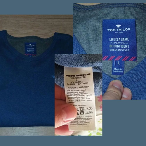 Tom Tailor men's sweater new, dark blue, size M/L