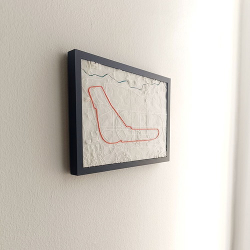Monza F1 embossed map frame new for wall