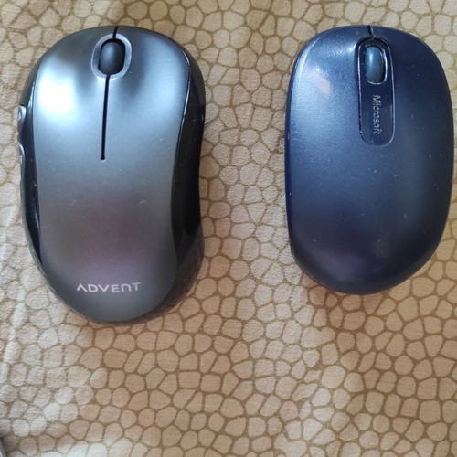 Advent and Microsoft computer mice, black