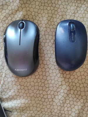 Advent and Microsoft computer mice, black