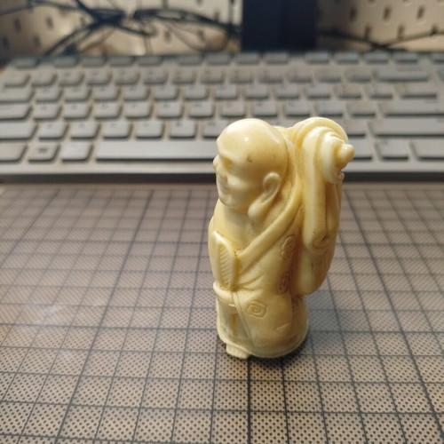 Happy Bhudda resin figurine used, 8 cm height