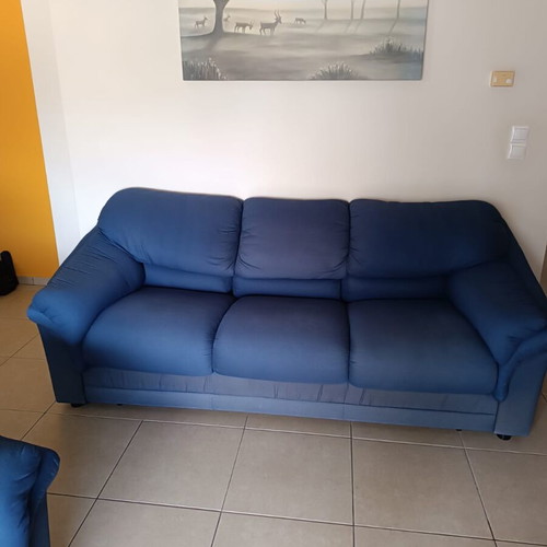 Sofa set with bed used, three-seater and two-seater
