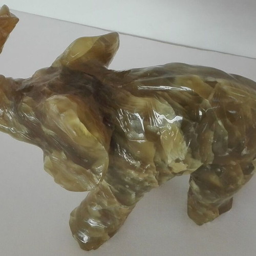 Elephant Onyx Figurine vintage, handmade, used, 22cm, 2.7kg