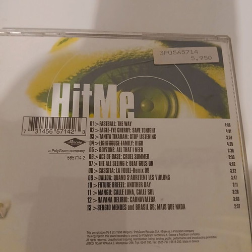 Hit Me Various Pop CD used with Ace of Base and Eagle-Eye Cherry