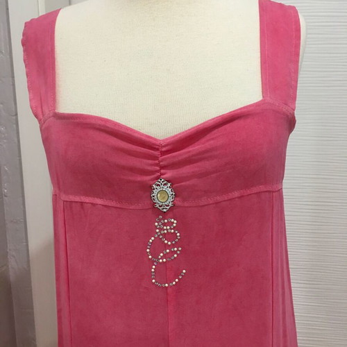 Elisa Cavaletti Long Pink Dress S Like New With Metallic Effect