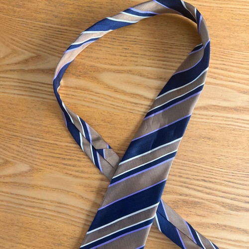 Blue Line men's silk tie by Leonardo Francese
