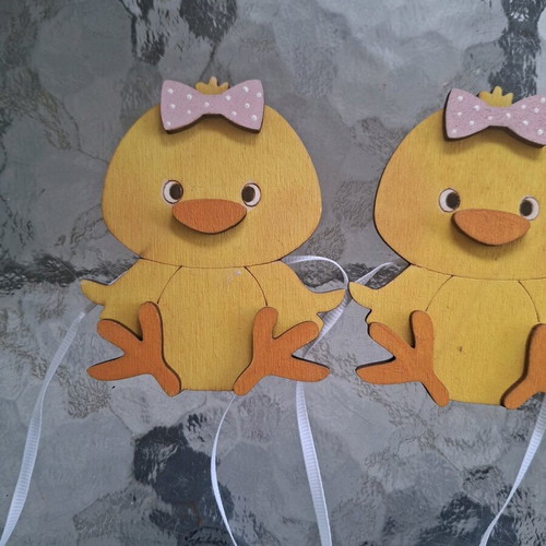 Wooden decorative ducklings like new, set of 3 pieces