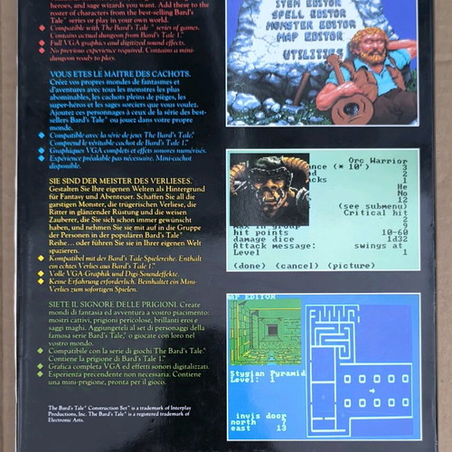 The Bard's Tale Construction Set for PC like new, Big Box, 3.5" disks