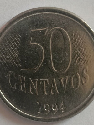 Brazil 50 Centavos 1994 Liberty Head coin used