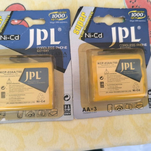 JPL AA x3 700mAh cordless phone batteries new, pack of 2