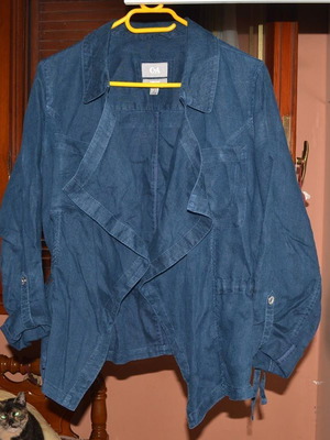 Linen blazer blue Small like new, no buttons