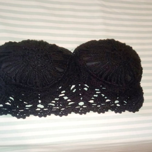Zara crochet top new, size M, black