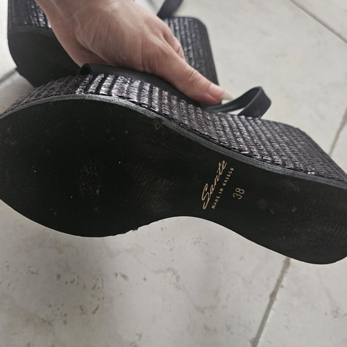 Sante platform sandals like new, size 37.5, black, 12cm heel