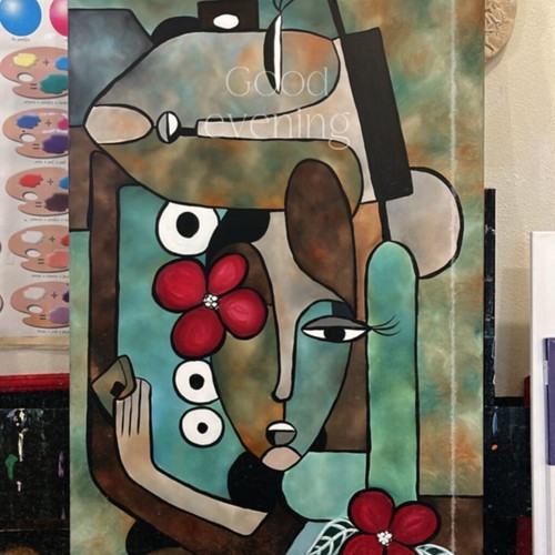 Handmade painting acrylic on canvas 120x80 cm new