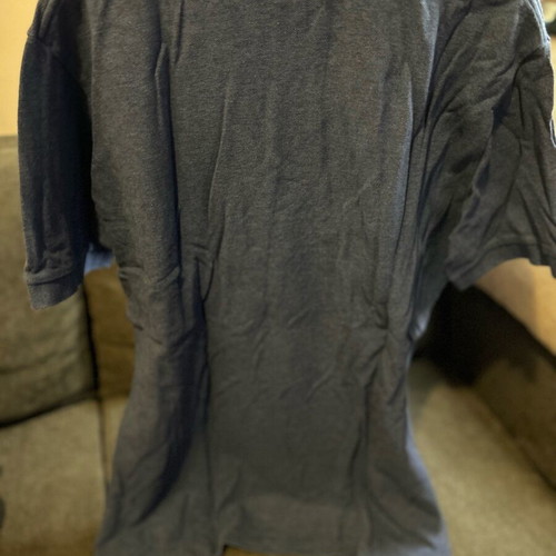 Men's Ralph Lauren polo shirt short sleeve blue with orange logo like new, size M