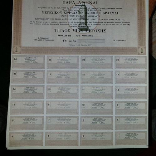 Scanellas S.A. stock certificate like new, 40 pieces