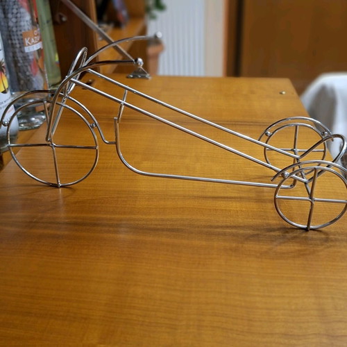 Inox bottle holder like new, decorative bicycle shape