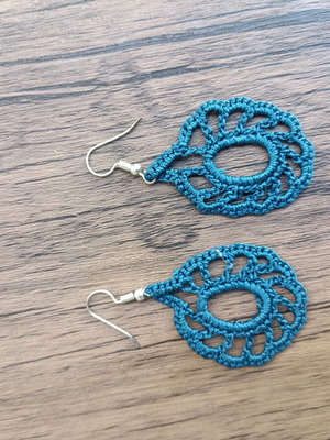 Handmade crocheted earrings, unique designs