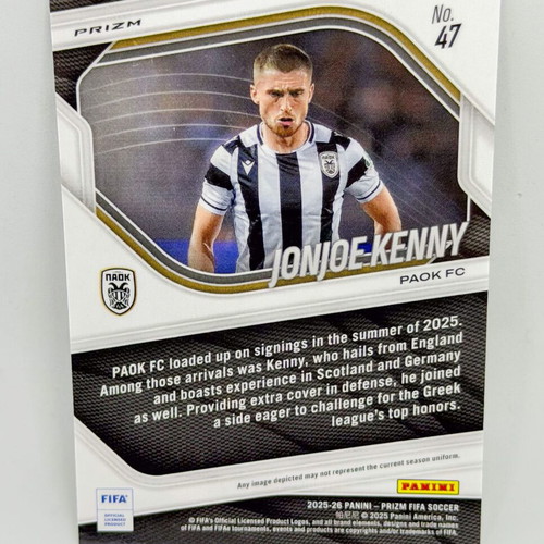 Panini FIFA Prizm 2025/26 Jonjoe Kenny #47 Hyper Prizm Parallel card brand new