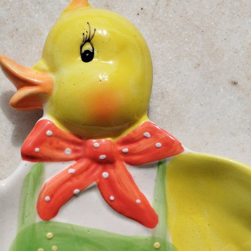 Easter porcelain egg holder new with canary design